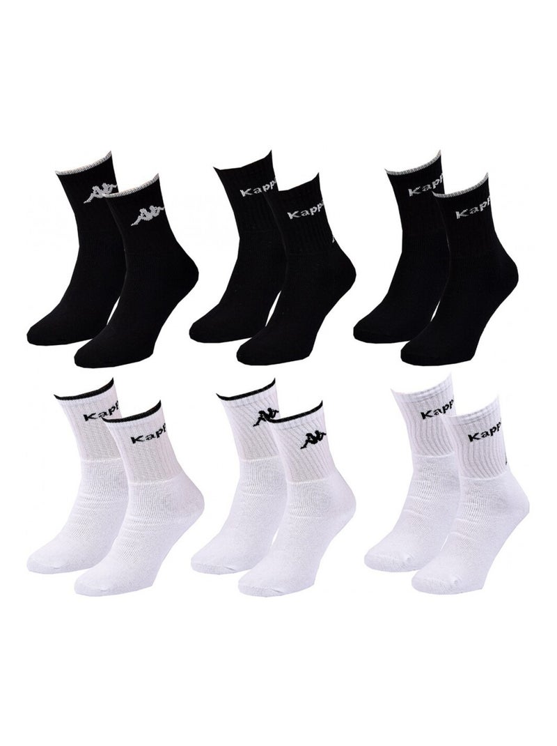 Chaussettes Enfant TENNIS KAPPA - Pack de 6 Noir Blanc - Kiabi