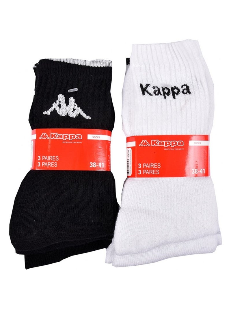 Chaussettes Enfant TENNIS KAPPA - Pack de 6 Noir Blanc - Kiabi