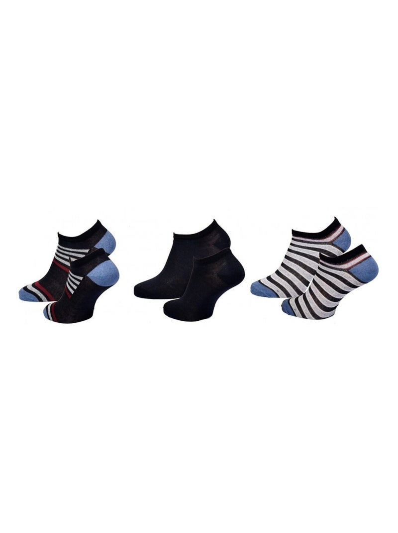 Chaussettes Enfant TWINDAY - Pack de 3 Bleu Bleu Gris - Kiabi