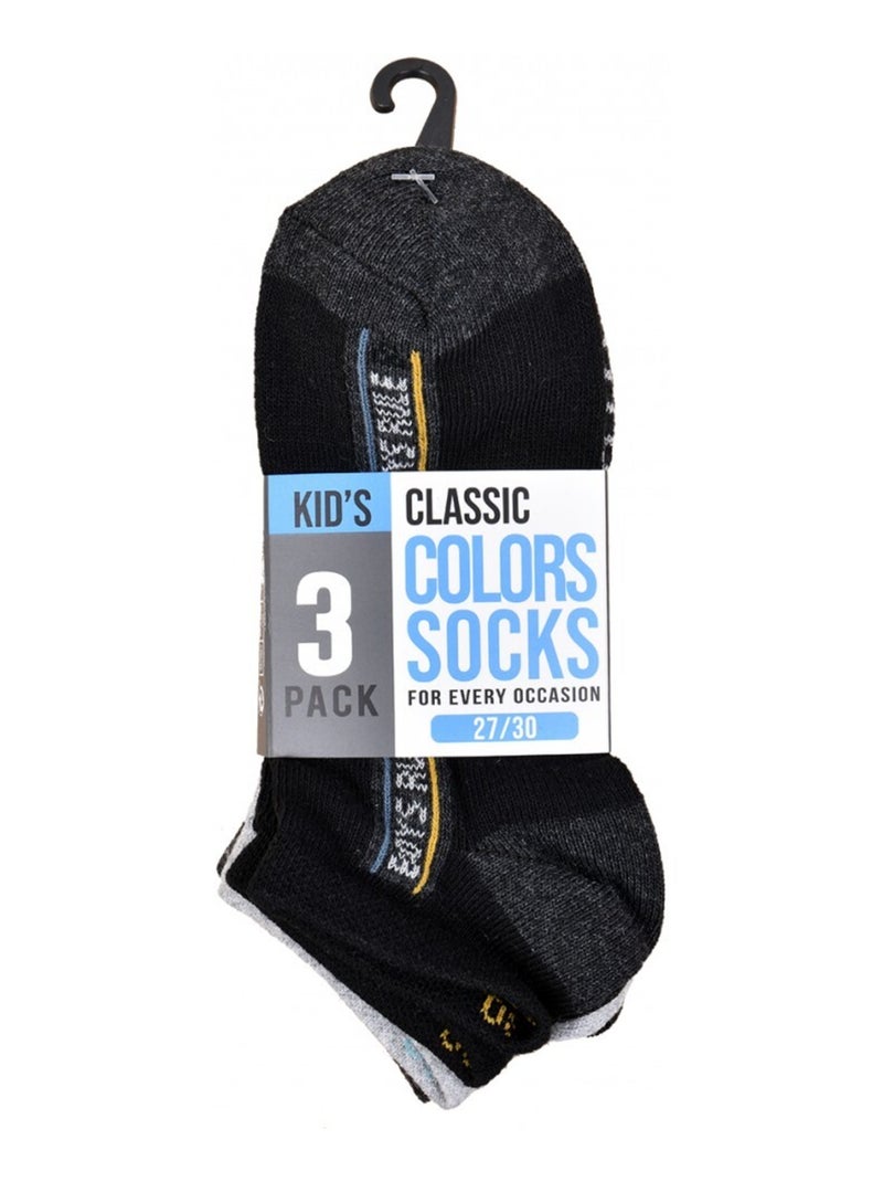 Chaussettes Enfant TWINDAY - Pack de 3 Noir Gris - Kiabi