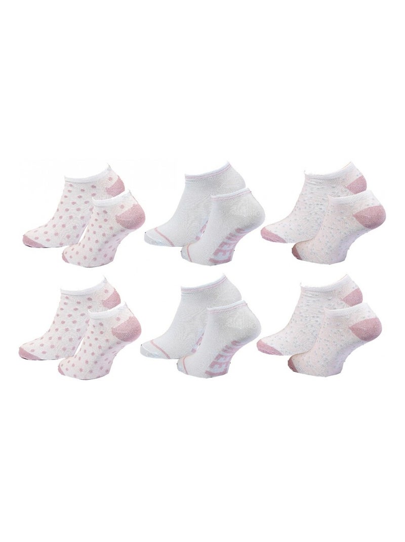 Chaussettes Enfant TWINDAY - Pack de 6 Blanc Rose - Kiabi