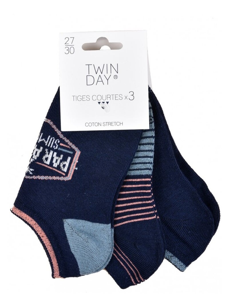 Chaussettes Enfant TWINDAY - Pack de 6 Bleu Bleu ciel Bleu - Kiabi