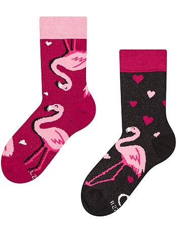 Chaussettes Enfants Cœurs & Flamants Roses