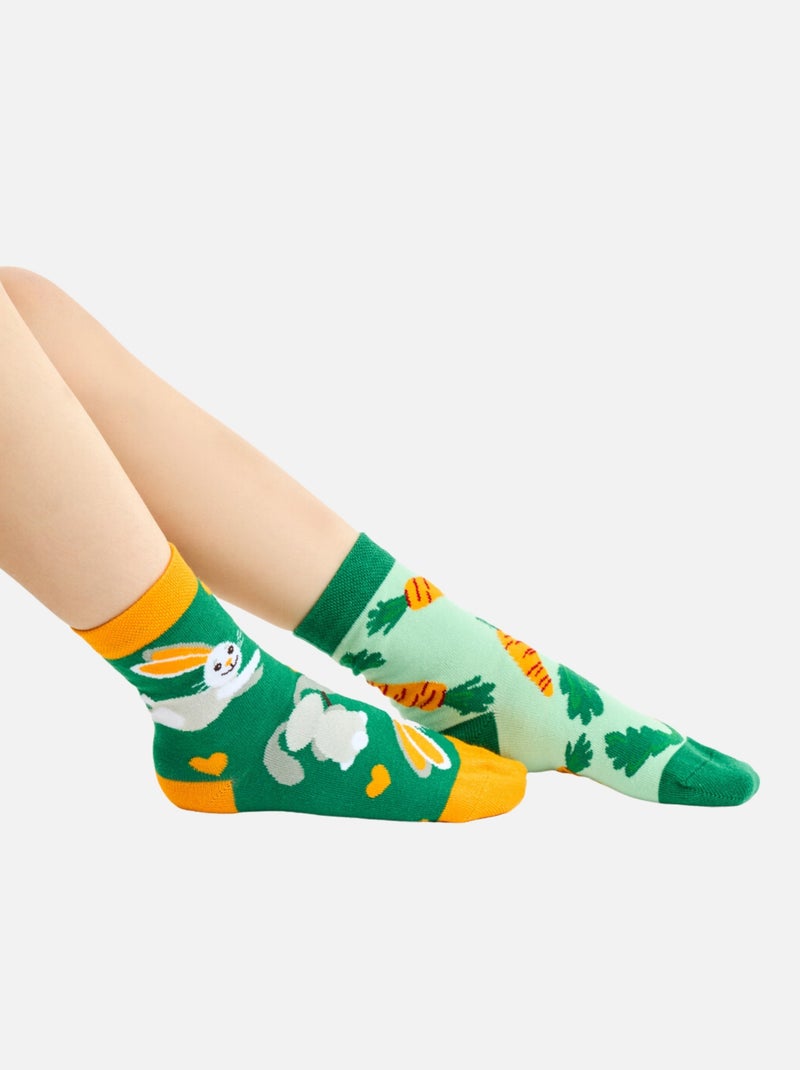 Chaussettes Enfants Dedoles  Carottes et Lapins Vert - Kiabi