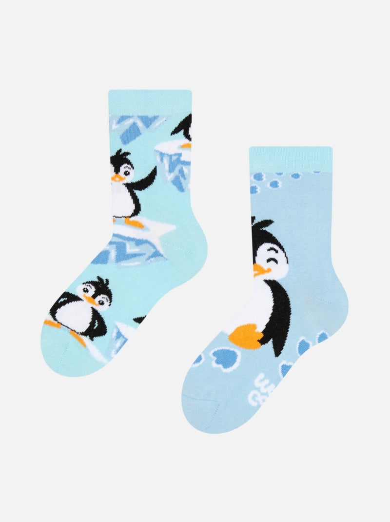 Chaussettes Enfants Dedoles  Manchots Rigolos Blanc Bleu - Kiabi