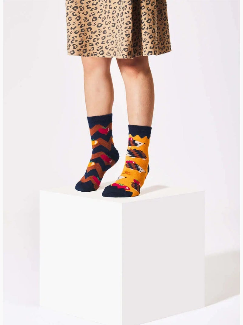 Chaussettes Enfants Hérissons & Pommes Marron - Kiabi