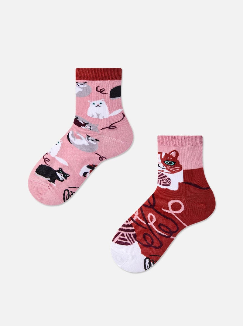 Chaussettes Enfants Many Mornings Chats Joueurs Rose - Kiabi