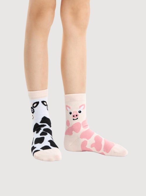 Chaussettes Enfants Vache et Cochon - Kiabi