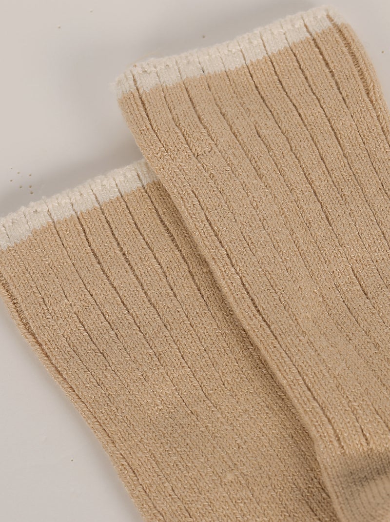 Chaussettes épaisses Bomboo Beige - Kiabi