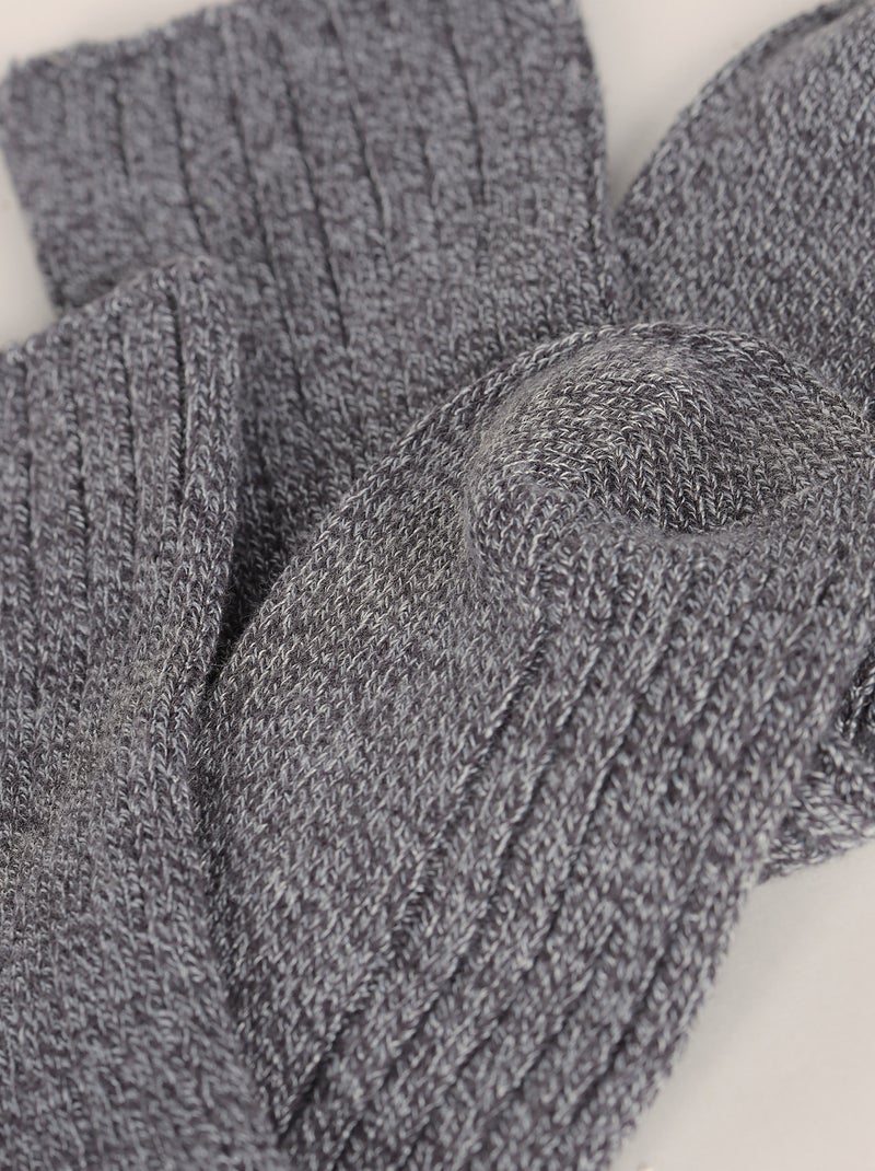 Chaussettes épaisses Bomboo Gris chiné - Kiabi