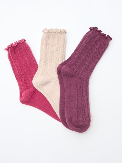 Chaussettes fantaisie avec finitions froufrous - Kiabi