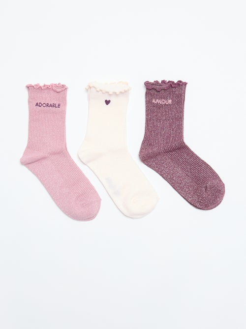 Chaussettes fantaisies à paillettes - Kiabi
