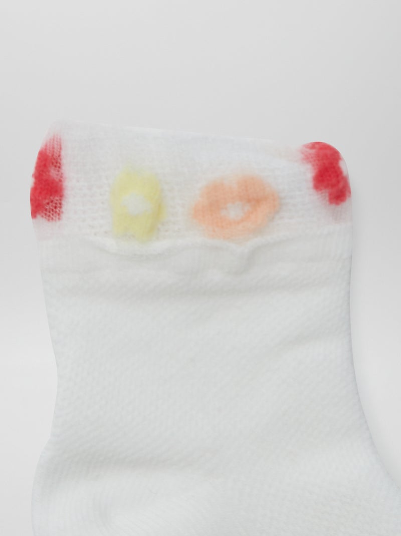 Chaussettes fantaisies en maille - lot de 3 Blanc - Kiabi