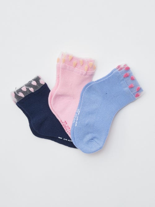 Chaussettes fantaisies en maille - lot de 3 - Kiabi