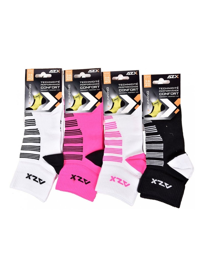 Chaussettes Femme Coton Majoritaire - Pack de 4 Multicolore - Kiabi