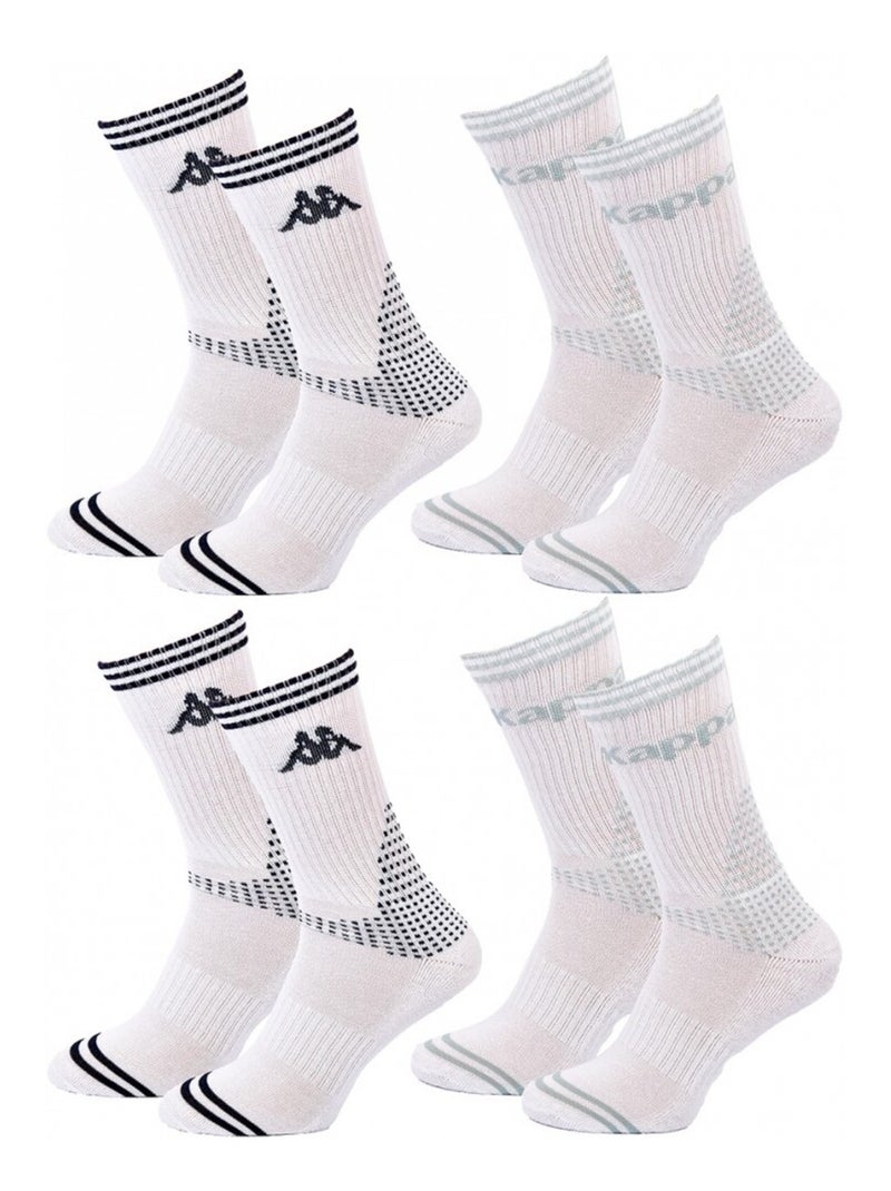 Chaussettes Femme CREW KAPPA - Pack de 4 Blanc - Kiabi