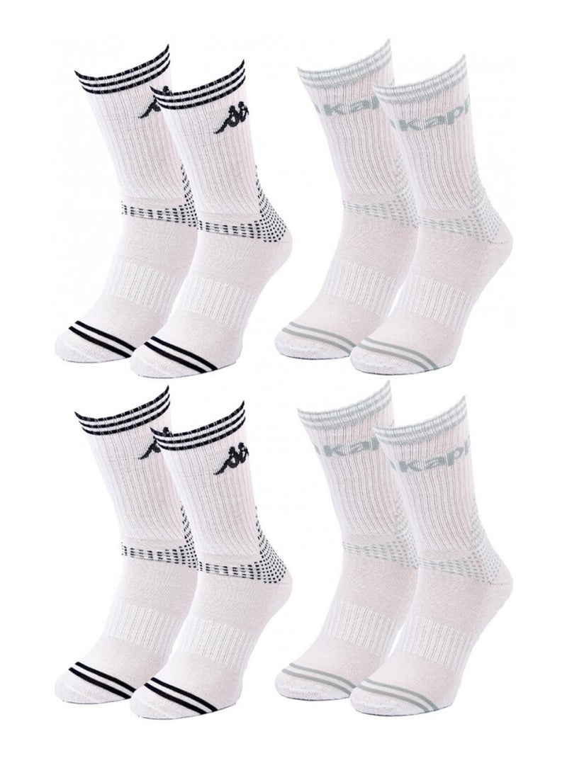 Chaussettes Femme CREW KAPPA - Pack de 4 Blanc - Kiabi
