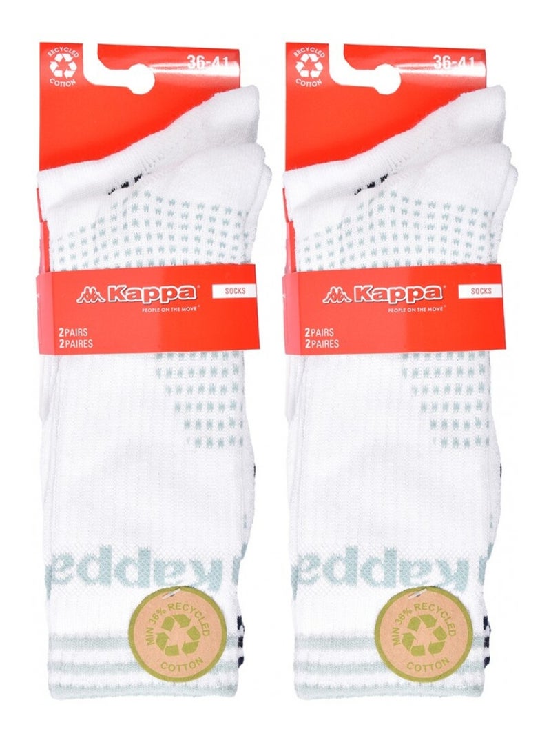 Chaussettes Femme CREW KAPPA - Pack de 4 Blanc - Kiabi