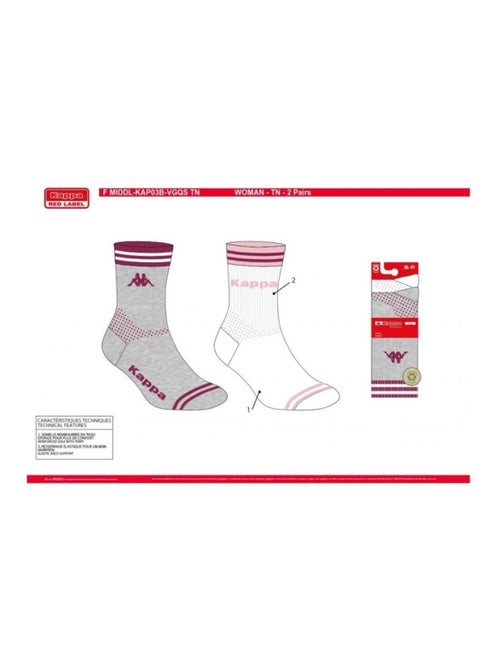 Chaussettes Femme CREW KAPPA - Pack de 4 - Kiabi