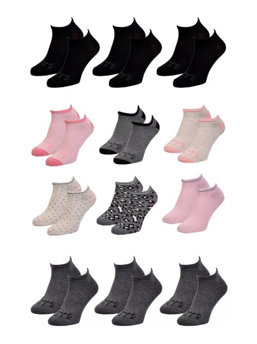 Chaussettes femme ELLE Basic - Pack de 12 - Kiabi