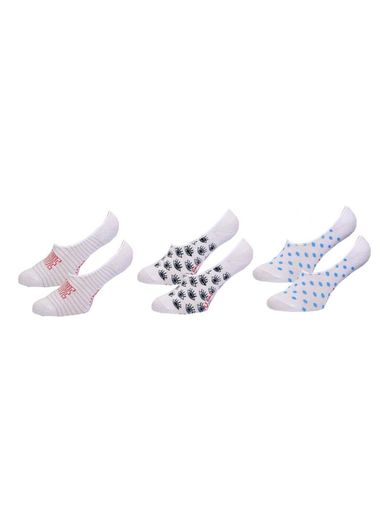 Chaussettes femme ELLE Basic - Pack de 3 Blanc Multicolore - Kiabi