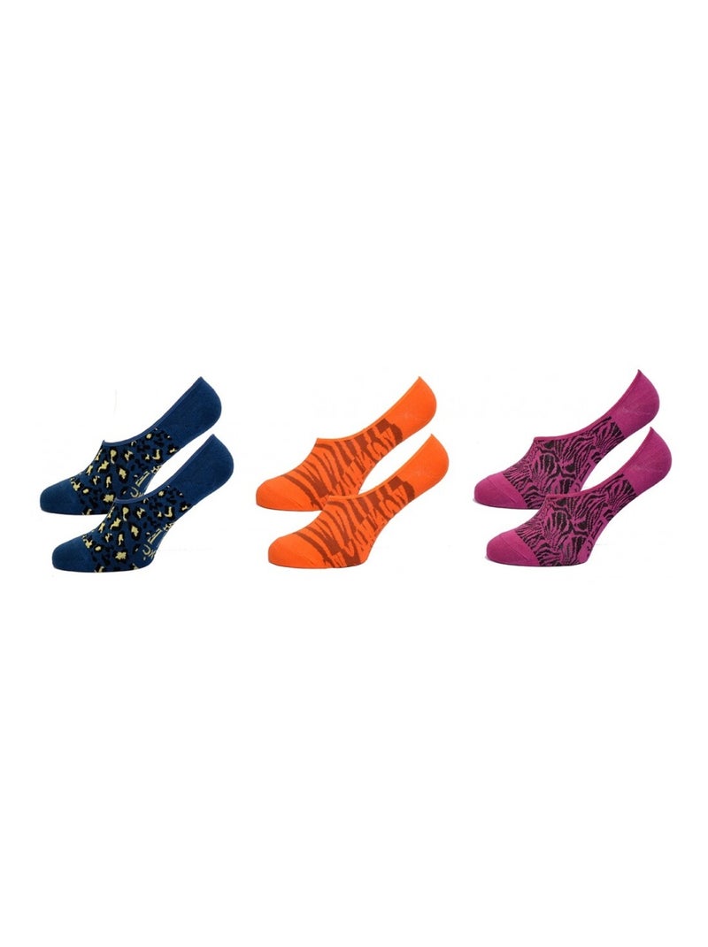 Chaussettes femme ELLE Basic - Pack de 3 Bleu Orange clair - Kiabi