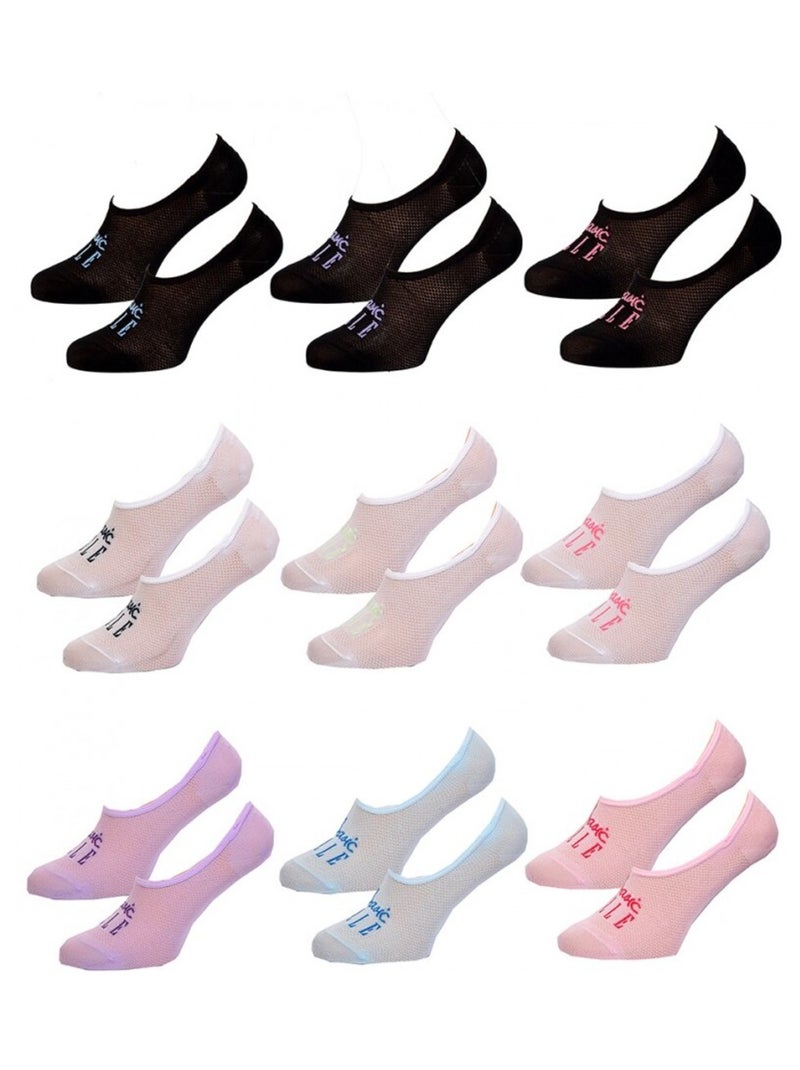 Chaussettes femme ELLE Basic - Pack de 9 Noir Multicolore Blanc - Kiabi