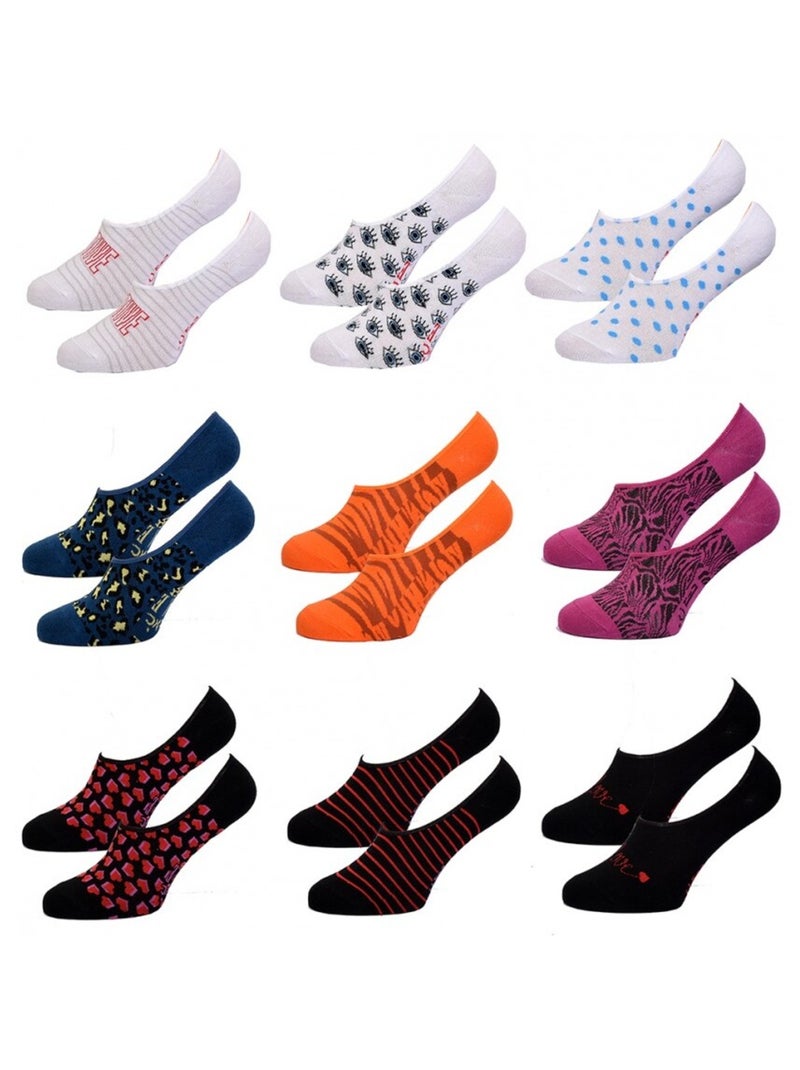 Chaussettes femme ELLE Basic - Pack de 9 Noir Multicolore - Kiabi