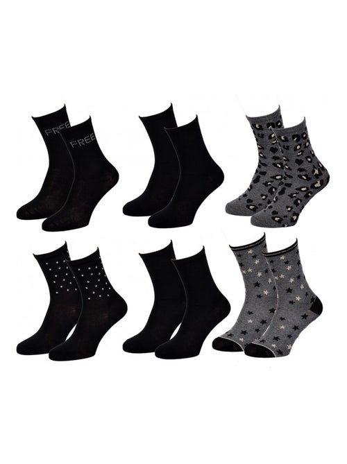 Chaussettes femme FASHION LADY  - Pack de 6 - Kiabi