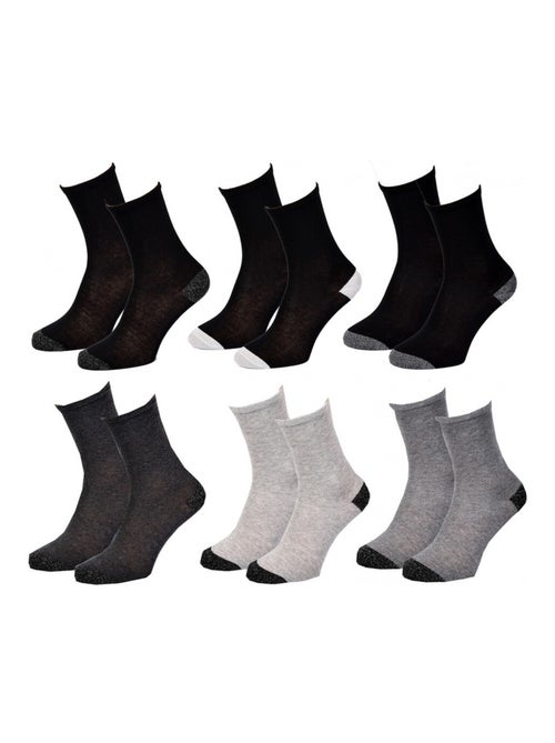 Chaussettes femme FASHION LADY  - Pack de 6 - Kiabi