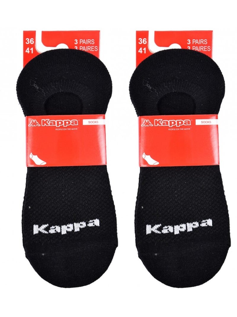 Chaussettes Femme FOOTIES KAPPA - Pack de 6 Noir - Kiabi