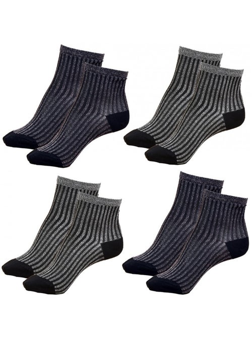 Chaussettes femme INFINITIF - Pack de 4 - Kiabi