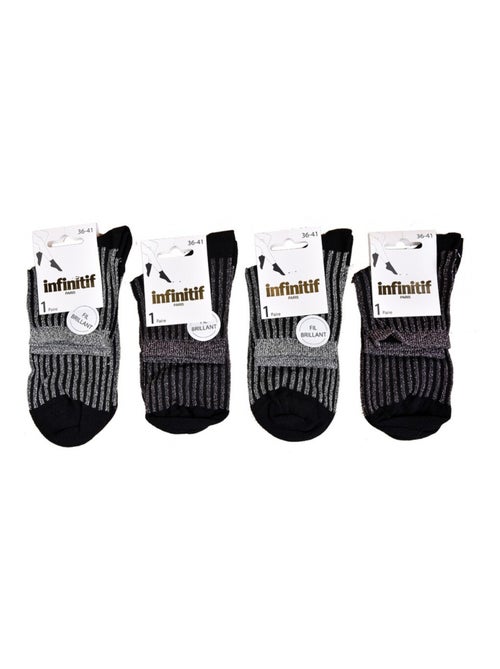 Chaussettes femme INFINITIF - Pack de 4 - Kiabi