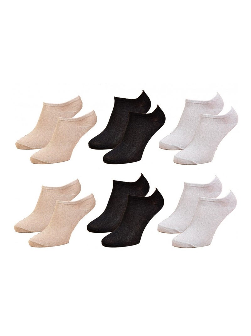Chaussettes femme INFINITIF - Pack de 6 Noir Multicolore Gris - Kiabi