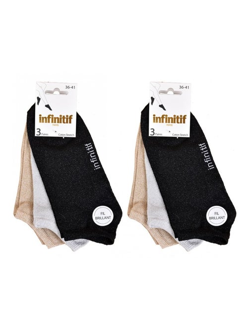 Chaussettes femme INFINITIF - Pack de 6 - Kiabi