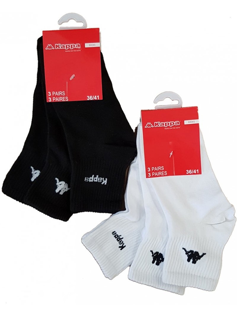 Chaussettes Femme KAPPA QUARTER - Pack de 6 Multicolore - Kiabi