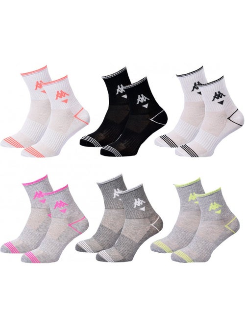 Chaussettes Femme KAPPA QUARTER - Pack de 6 - Kiabi
