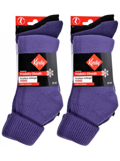 Chaussettes femme KINDY Chaleur et Douceur - Pack de 6 - Kiabi