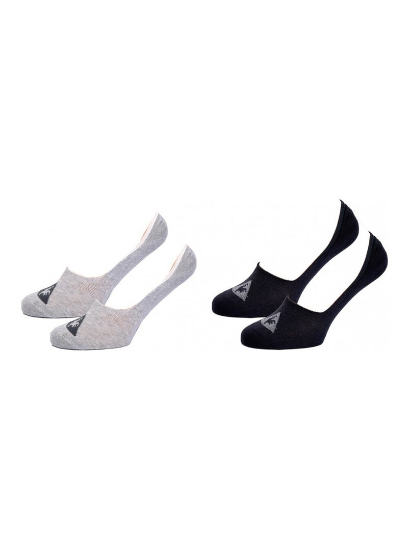 Chaussettes Femme Le Coq Sportif  - Pack de 2 Noir Gris - Kiabi