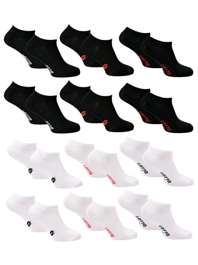 Chaussettes Femme LOTTO - Pack de 12 Noir Blanc - Kiabi