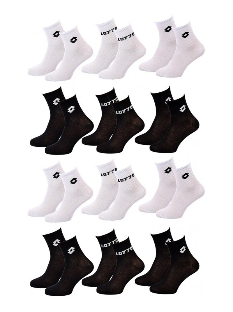 Chaussettes Femme LOTTO - Pack de 12 Noir Blanc - Kiabi