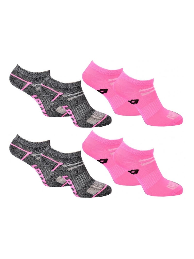 Chaussettes Femme LOTTO - Pack de 4 Gris Rose - Kiabi