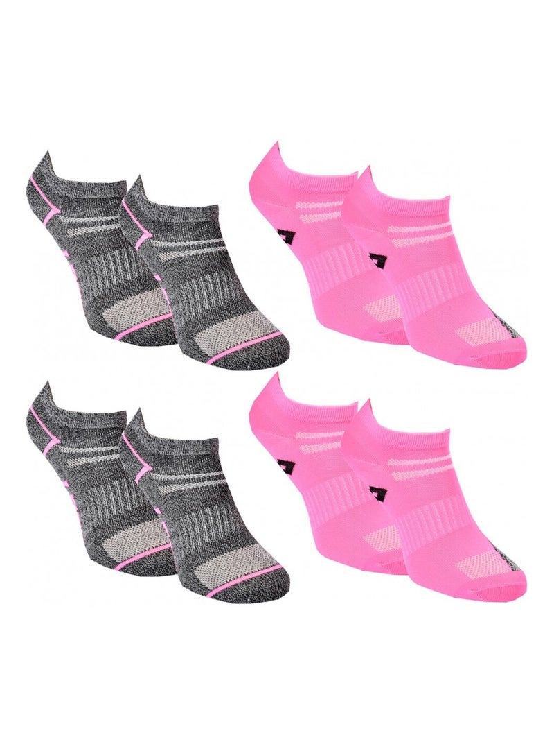 Chaussettes Femme LOTTO - Pack de 4 Gris Rose - Kiabi
