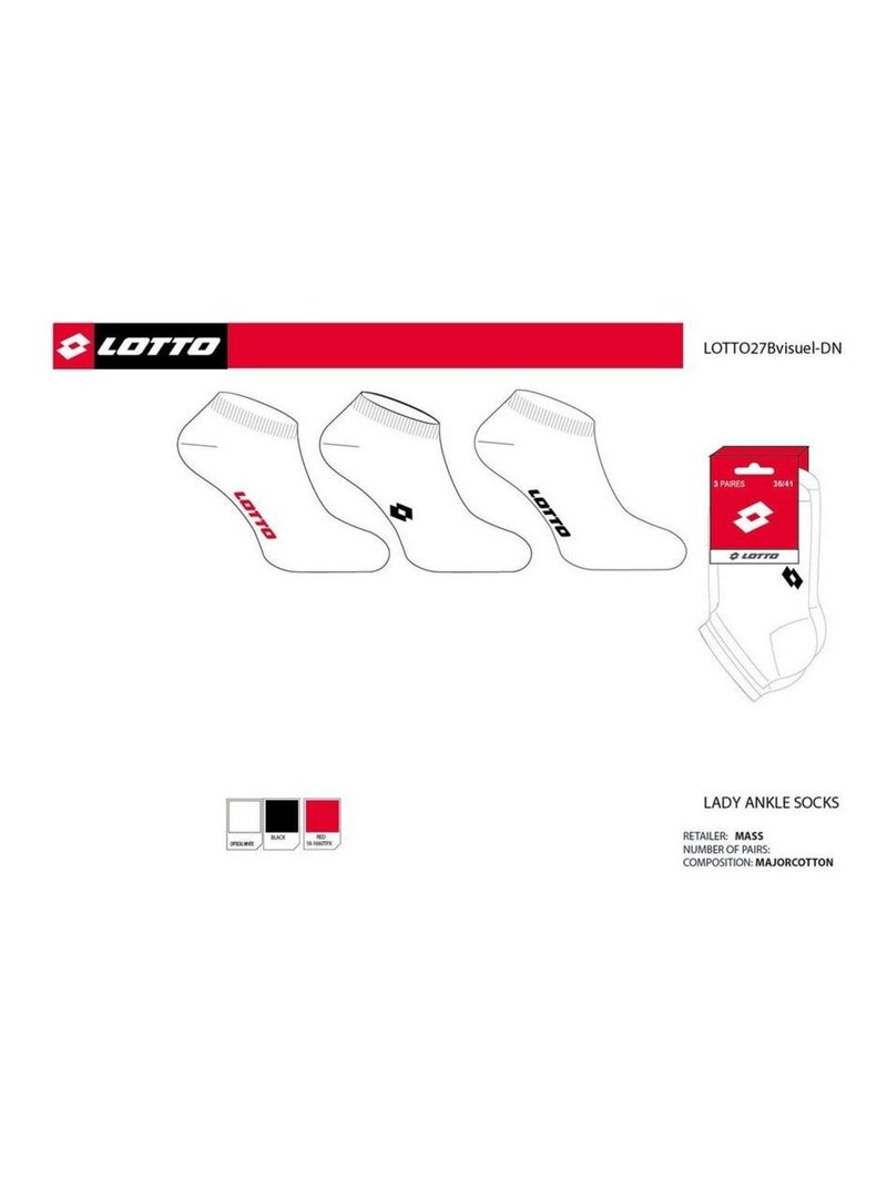 Chaussettes Femme LOTTO - Pack de 6 Blanc - Kiabi
