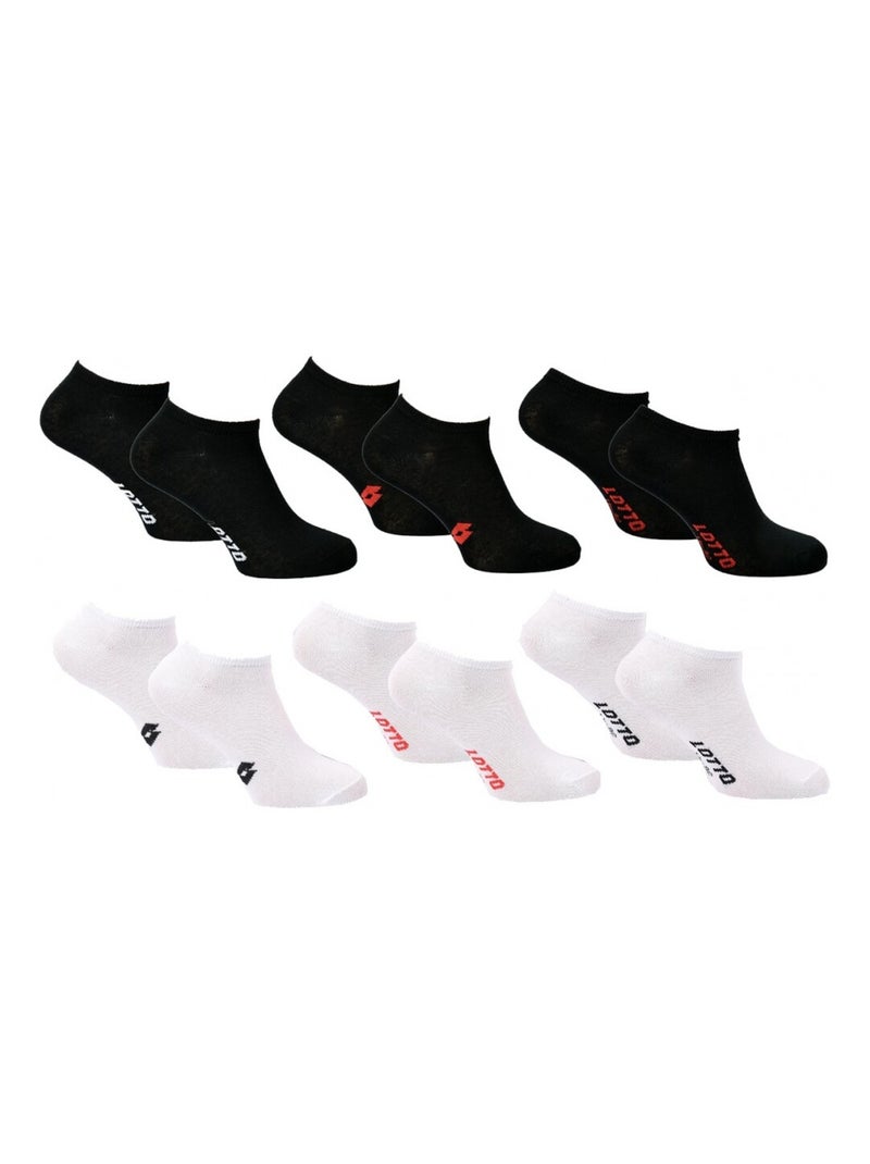 Chaussettes Femme LOTTO - Pack de 6 Noir Blanc - Kiabi