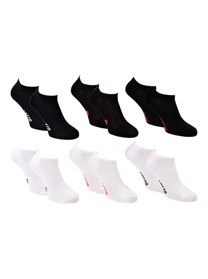 Chaussettes Femme LOTTO - Pack de 6 Noir Blanc - Kiabi