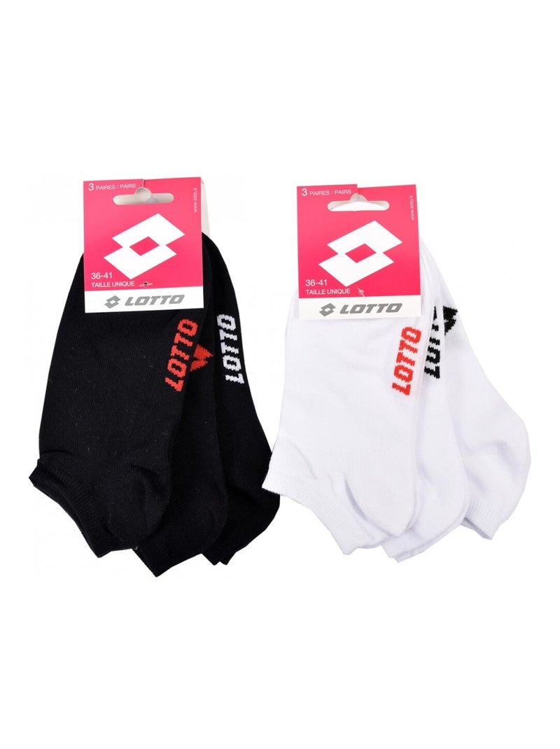 Chaussettes Femme LOTTO - Pack de 6 Noir Blanc - Kiabi