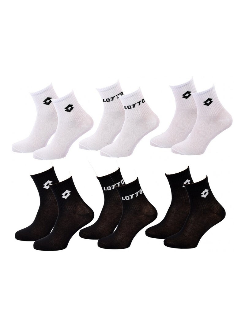 Chaussettes Femme LOTTO - Pack de 6 Noir Blanc - Kiabi