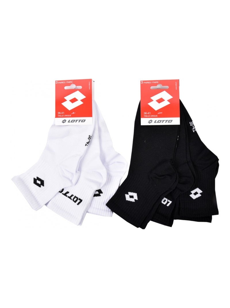 Chaussettes Femme LOTTO - Pack de 6 Noir Blanc - Kiabi