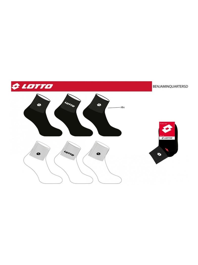 Chaussettes Femme LOTTO - Pack de 6 Noir Blanc - Kiabi